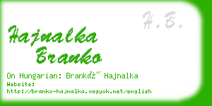 hajnalka branko business card